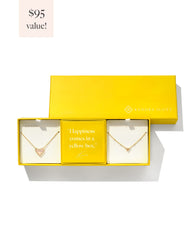 Ari Heart Gold Gift Set of 2 in Rose Quartz