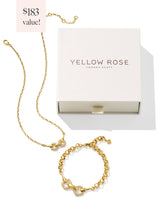 Beau Vintage Gold Pave Gift Set of 2 in White CZ