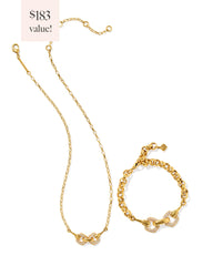 Beau Vintage Gold Pave Gift Set of 2 in White CZ