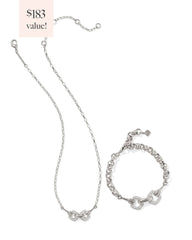 Beau Vintage Silver Pave Gift Set of 2 in White CZ