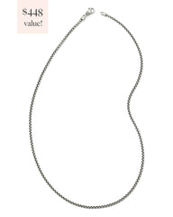 Beck Box Chain Gift Set of 2 in Oxidized Sterling Silver