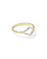 Abbie 14k Yellow Gold Pave Open Frame Band Ring