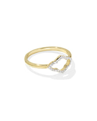 Abbie 14k Yellow Gold Pave Open Frame Band Ring