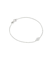 Abbie 14k White Gold Pave Delicate Chain Bracelet