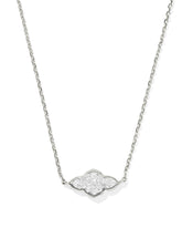 Abbie 14k White Gold Pave Pendant Necklace