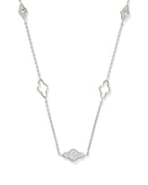 Abbie 14k White Gold Pave Strand Necklace