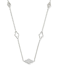 Abbie 14k White Gold Pave Strand Necklace