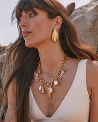 Alexa Gold Statement Charm Necklace