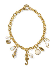 Alexa Gold Statement Charm Necklace