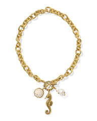 Alexa Gold Statement Charm Necklace