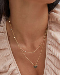 Ari Heart Multi Strand Necklace in Gold