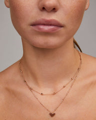 Ari Heart Multi Strand Necklace in Rose Gold