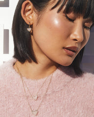 Ari Heart Gold Extended Length Pendant Necklace in Iridescent Drusy