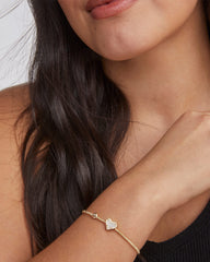 Ari Heart Gold Stretch Bracelet in Iridescent Drusy