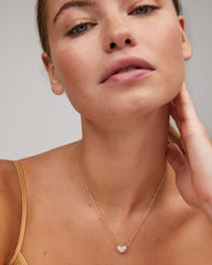 Ari Gold Pave Crystal Heart Necklace in White CZ