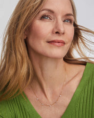 0.3 ct Audrey 14k Yellow Gold Strand Necklace in White Diamond