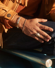 Beau Oxidized Sterling Silver Band Ring in Smoky Quartz