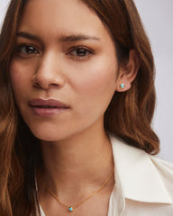 Davie 18k Gold Vermeil Pendant Necklace in Turquoise