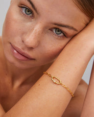 Bristol 18k Gold Vermeil Chain Bracelet in White Sapphire