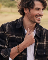 Cade Oxidized Sterling Silver Corded Bracelet in Brown Tiger's Eye