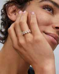 Cailin Gold Crystal Band Ring in White CZ