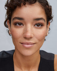 Cailin Gold Crystal Stud Earrings in White CZ