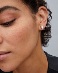 Cailin Gold Crystal Stud Earrings in White CZ