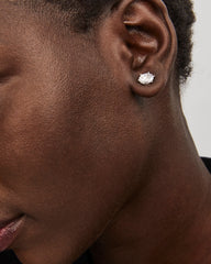 Cailin Silver Crystal Stud Earrings in White CZ