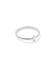 Cross Inline Band Ring in Sterling Silver