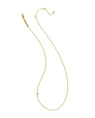 Cross 18k Gold Vermeil Inline Pave Necklace in White Topaz