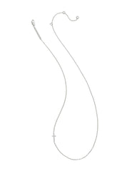 Cross Sterling Silver Inline Pave Necklace in White Topaz