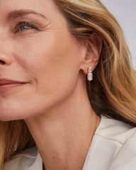 6 ct Lab Grown White Diamond Custom Elisa Drop Earrings in 14k Yellow Gold