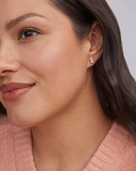 1 ct Lab Grown White Diamond Custom Elisa Stud Earrings in 14k Yellow Gold