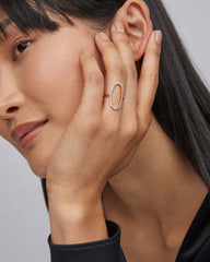 Dani 14k Yellow Gold Open Ring in White Diamond