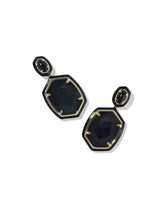 Daphne Enamel Frame Gold Drop Earrings