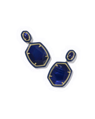 Daphne Enamel Frame Gold Drop Earrings