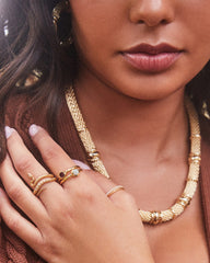 Davie 18k Gold Vermeil Band Ring in Amethyst