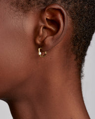 Davie 18k Gold Vermeil Enamel Huggie Earrings