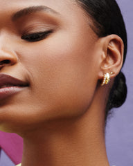 Davie 18k Gold Vermeil Huggie Earrings in Freshwater Cultured Pearl