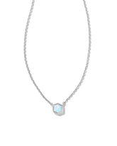 Davie Sterling Silver Pendant Necklace in White Kyocera Opal