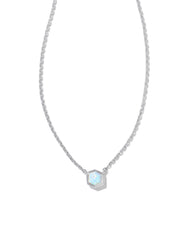 Davie Sterling Silver Pendant Necklace in White Kyocera Opal