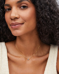 Davie 18k Gold Vermeil Pendant Necklace in Aquamarine