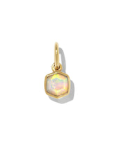Davie 18k Gold Vermeil Charm in White Kyocera Opal
