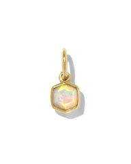 Davie 18k Gold Vermeil Charm in White Kyocera Opal