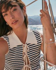 Davie Sterling Silver Shell Huggie Earrings