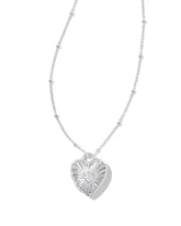 Meredith Sterling Silver Locket Necklace in White Topaz
