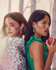 Disney | Kendra Scott Snow White Vintage Gold Heart Statement Earrings in Multi Mix