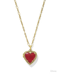 Disney | Kendra Scott Snow White Vintage Gold Locket Short Pendant Necklace in Royal Red Mother-of-Pearl