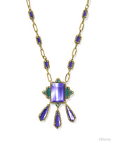 Disney | Kendra Scott The Queen Vintage Gold Statement Necklace in Royal Purple Mother-of-Pearl