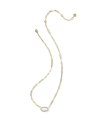 Elisa Enamel Frame Gold Paperclip Necklace